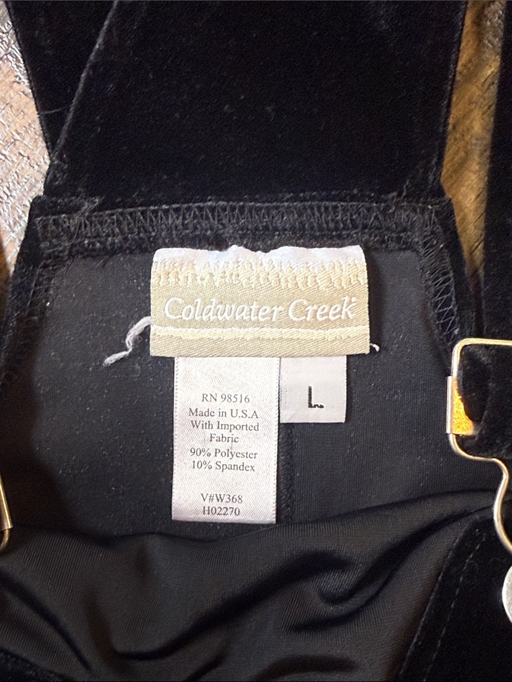 Coldwater Creek Black Velvet Overall Maxi Dress L Pinafore Jumper - Picture 7 of 10